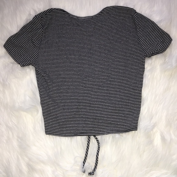 ♥️SOLD F21 Striped, Ruched Drawstring, Crop Top - Picture 7 of 7